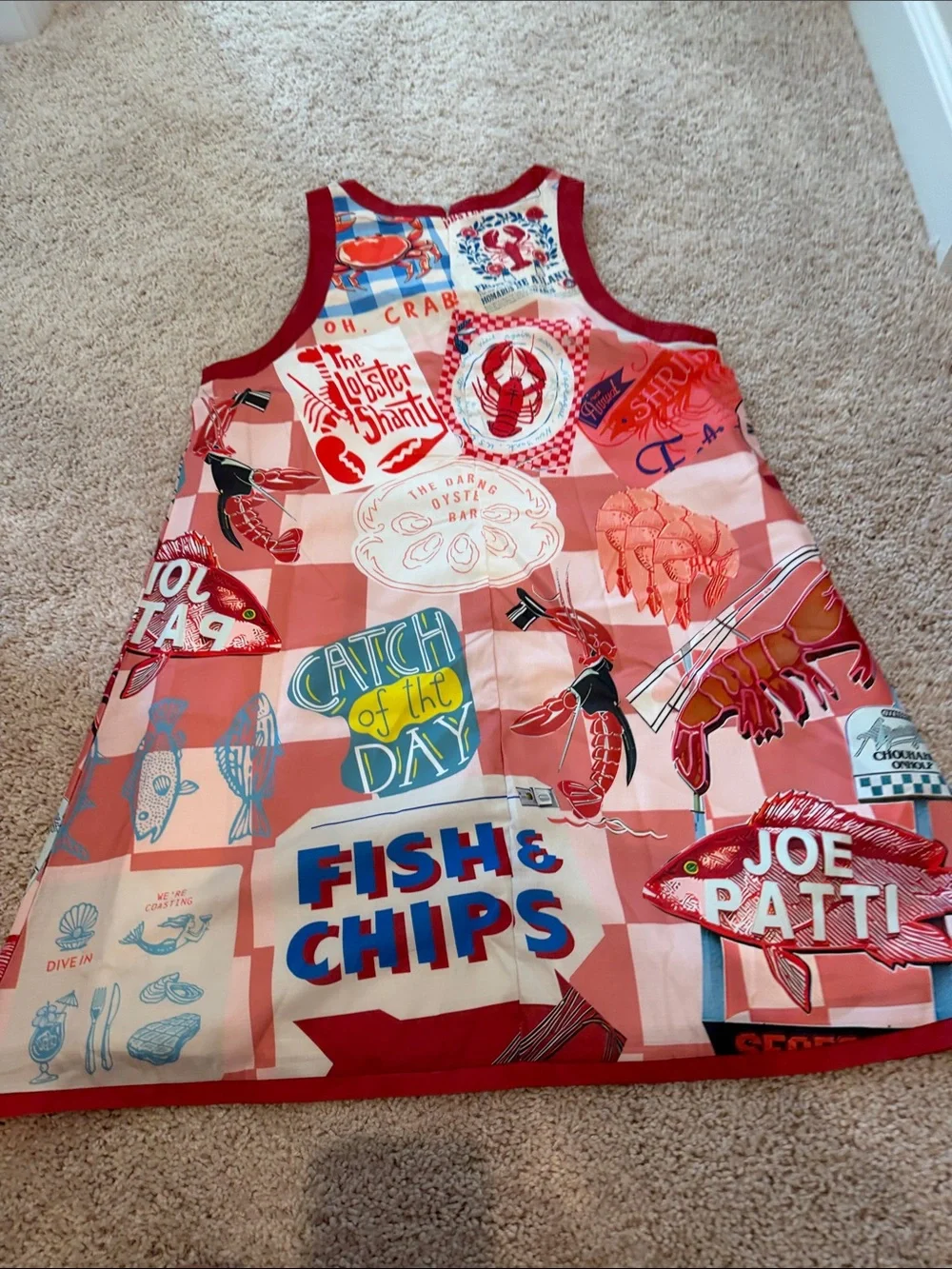 Women’s Sleeveless Maine Print Shift Dress - Red Pink